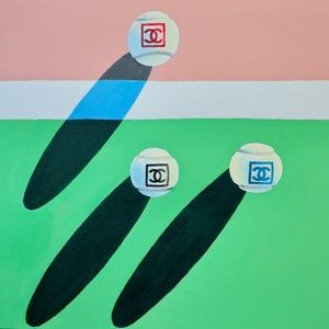 Preppy CHANEL Tennis Painting on Canvas
